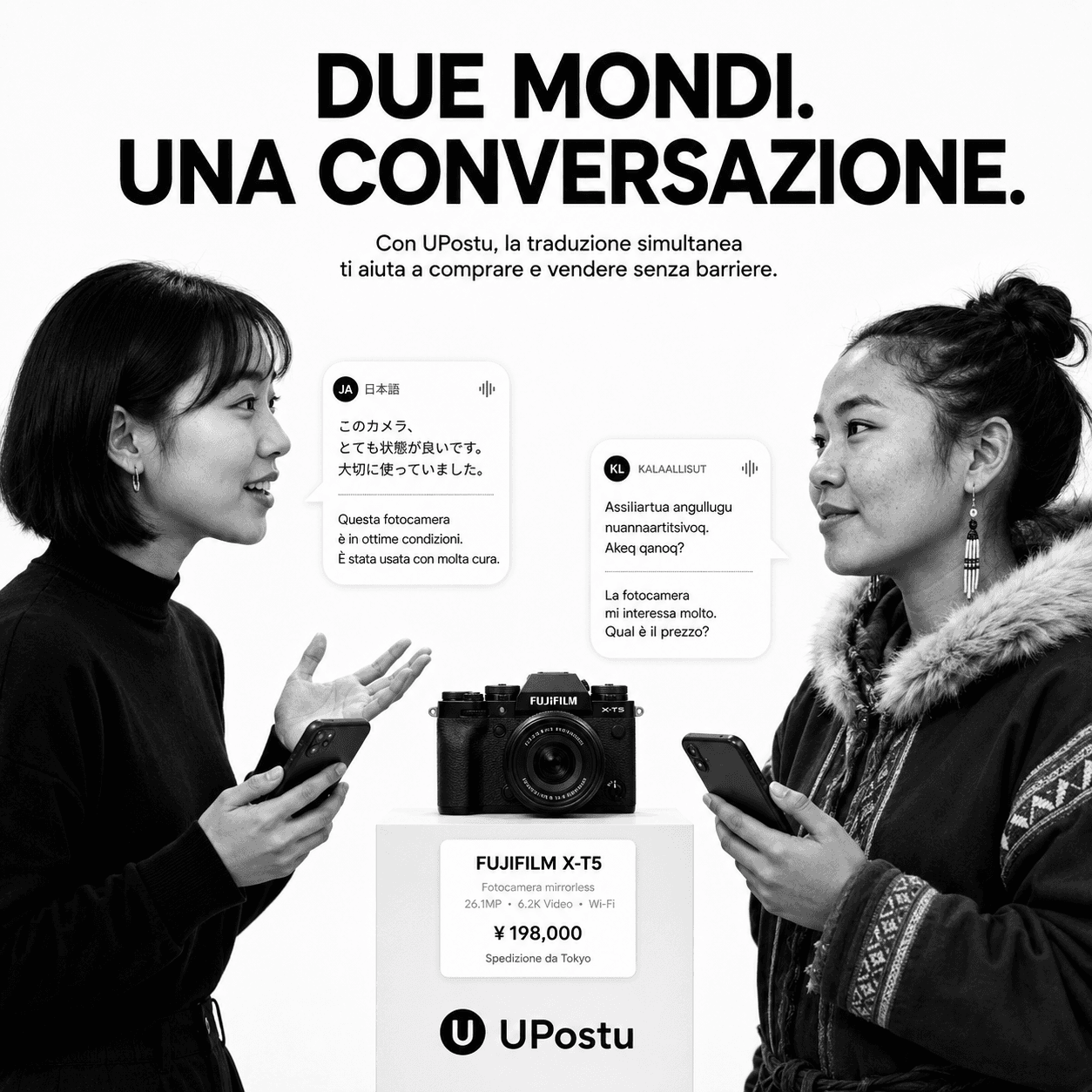 Traduzione e marketplace Upostu tra persone di lingue diverse
